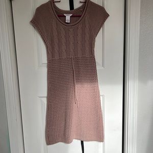 Muted pink knit dress